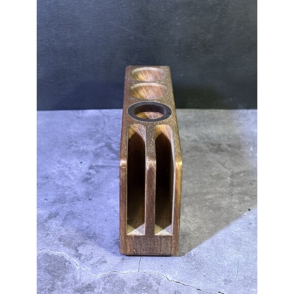 Vintage Lasercraft Engraved Wood Desk Organizer Pen Pencil Card Stand Duck Motif - Picture 4 of 7